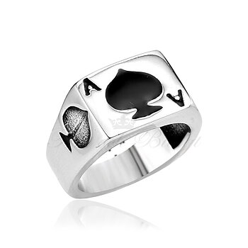 Punk Ring - Klackring Poker med Spader Ess - Ace of Spades