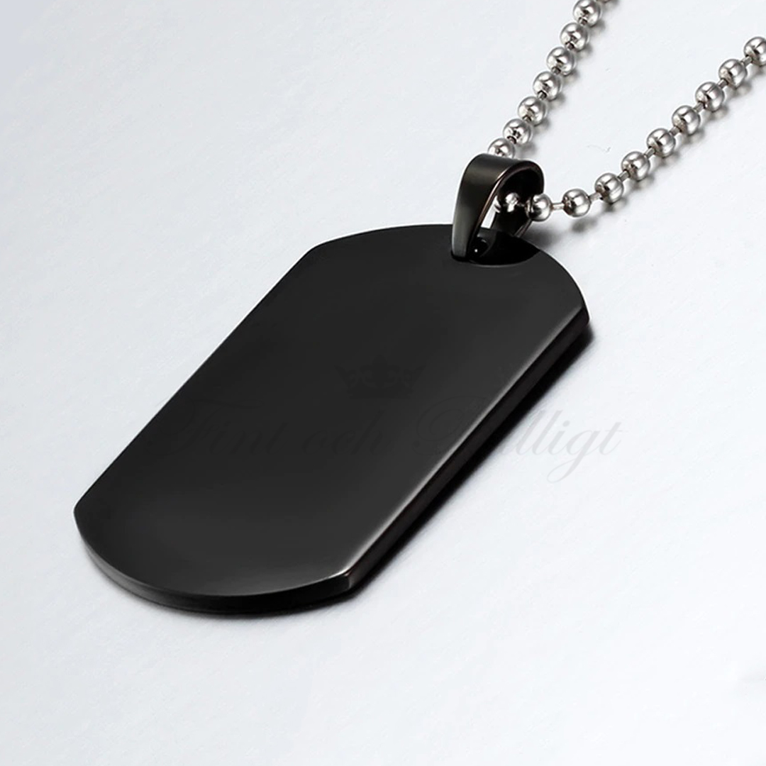 DogTag Halskæde Black Tag- ID Tag Sort 9mm*43mm - 3