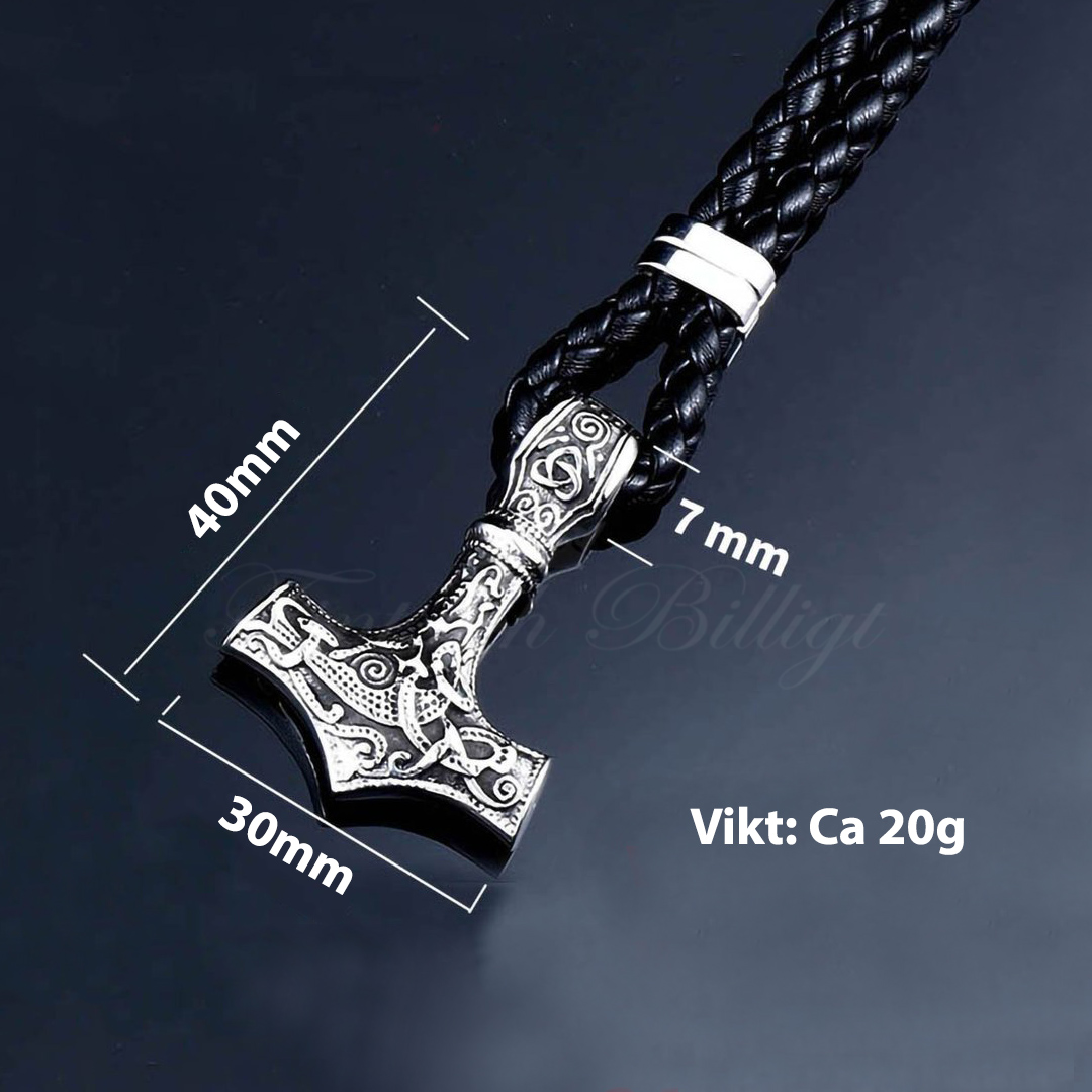 Bracelet Necklace Thor's Hammer Script - Viking Jewelry Mjolnir - 6