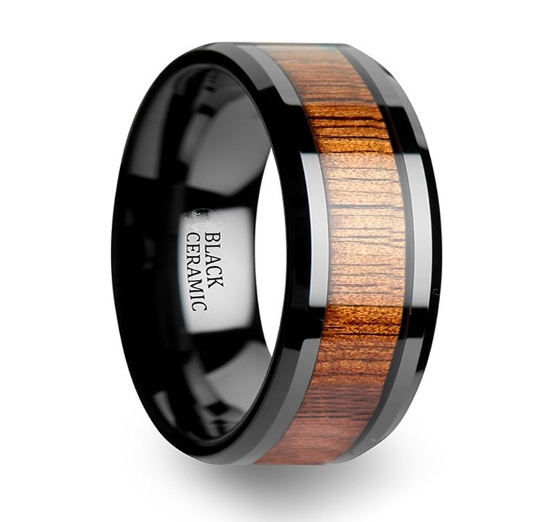 Luxury Tungsten Ring with Beautiful Koa Wood Inlay 4mm 6mm & 8mm - 4