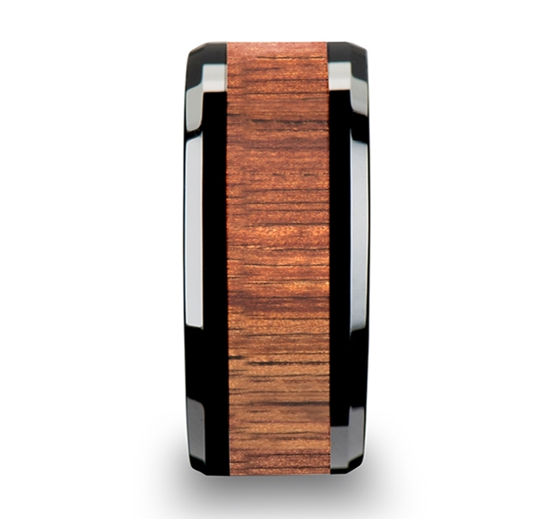 Luxury Tungsten Ring with Beautiful Koa Wood Inlay 4mm 6mm & 8mm - 5