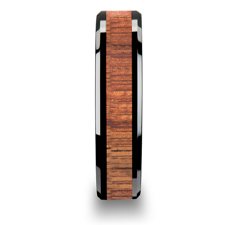 Luxury Tungsten Ring with Beautiful Koa Wood Inlay 4mm 6mm & 8mm - 9