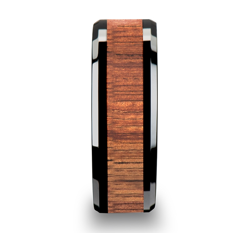 Luxury Tungsten Ring with Beautiful Koa Wood Inlay 4mm 6mm & 8mm - 7
