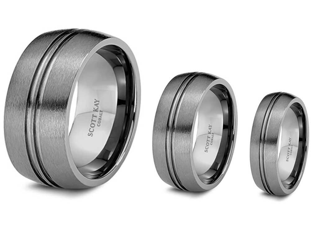 Tungstens Ring i Matt Finish med 2 Ränder 6mm & 8mm - 3