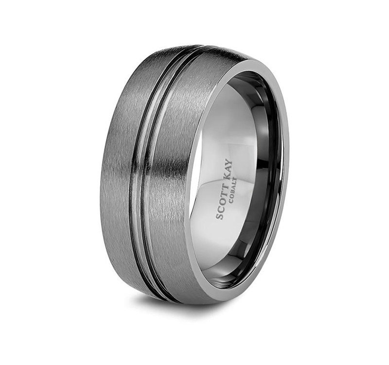 Tungstens Ring i Matt Finish med 2 Ränder 6mm & 8mm - 2