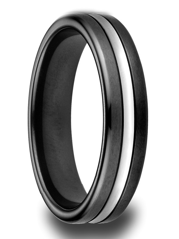 Tungstens Ring i Matt Finish med Rand 4mm 6mm & 8mm - 4