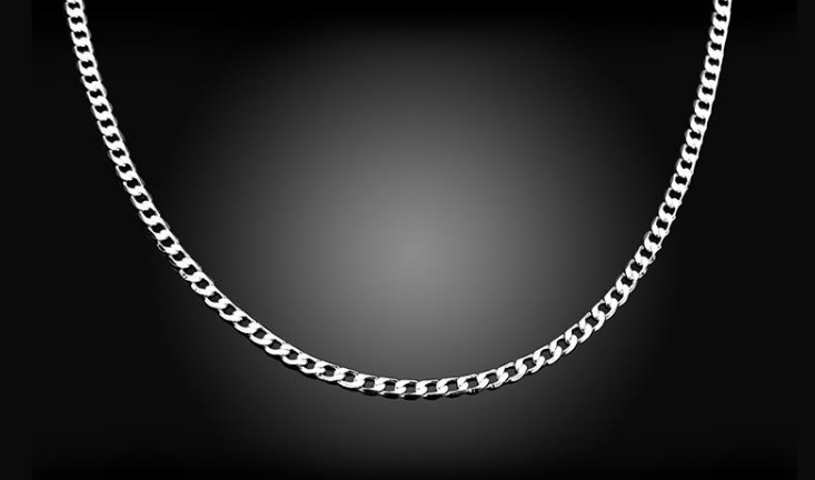 Halsband Pansar Spetsslipad - Silverpläterad Platt 4mm*610mm - 4