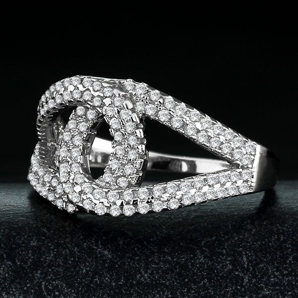 Twin Souls - 925s Silverring med Cubic Zircona Stenar - 4
