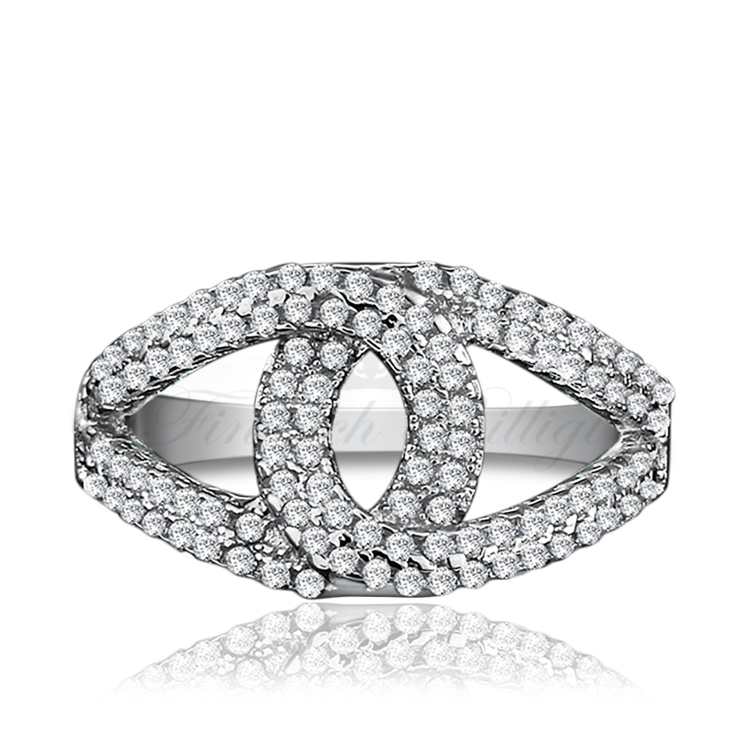Twin Souls - 925s Silverring med Cubic Zircona Stenar - 2