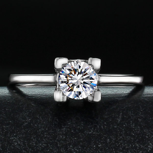 Silverring Solitär HW - 925 Round Brilliant Cut Cubic Zirconia - 5