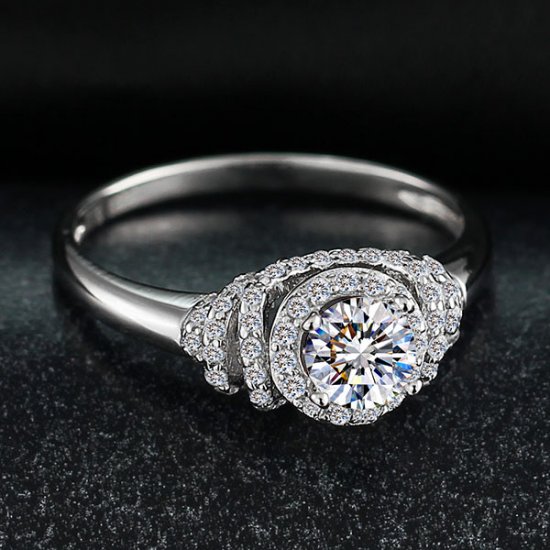 Silverring Cleopatra - Lyxig 925s Briljantslipad CZ Diamant - 2