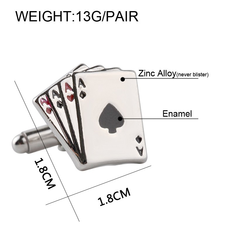 Poker Ace - Cufflinks Four in Ace 18mm*18mm (2PCS) - 4