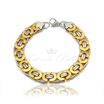 Armband - Kejsar Two Tone Platt - Kejsararmband 18K Guldpläterad  