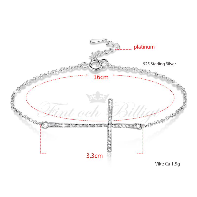 Charm Cross - 925S SILVER BRACELET CHARM 17.5MM*33MM*160MM - 5