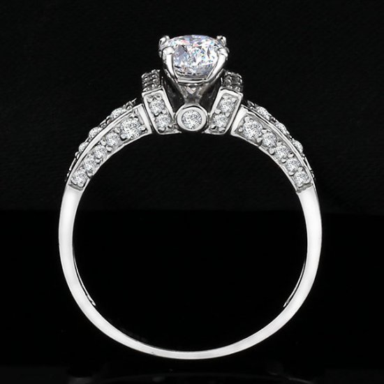 Sølv Ring Luksus Lige - 925s  Brilliant Cut AAA Cubic Zirconia - 3