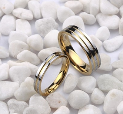 Ring Line of Passion - 18K Guldpläterad Tungsten 4mm 6mm & 8mm - 2