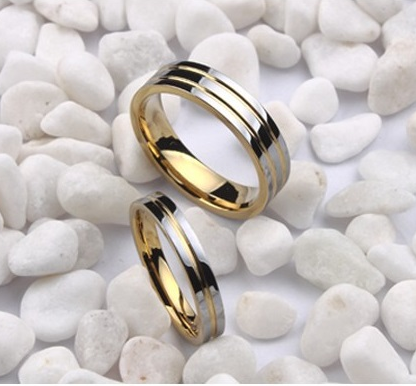 Ring Line of Passion - 18K Guldpläterad Tungsten 4mm 6mm & 8mm - 3