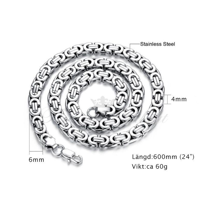 Kejsar Steel Flat - Kejsar necklace 316L Stainless Steel 60g 6mm*600mm - 4