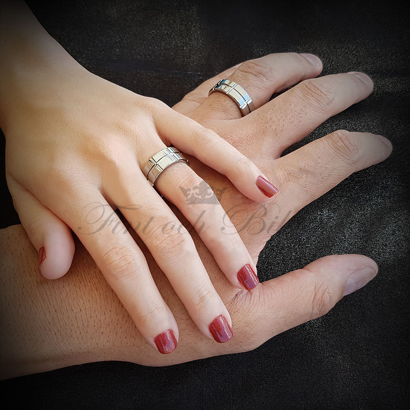 Ring - Side by Side Crossroads - Tungstensring Design Linjer 8mm - 4