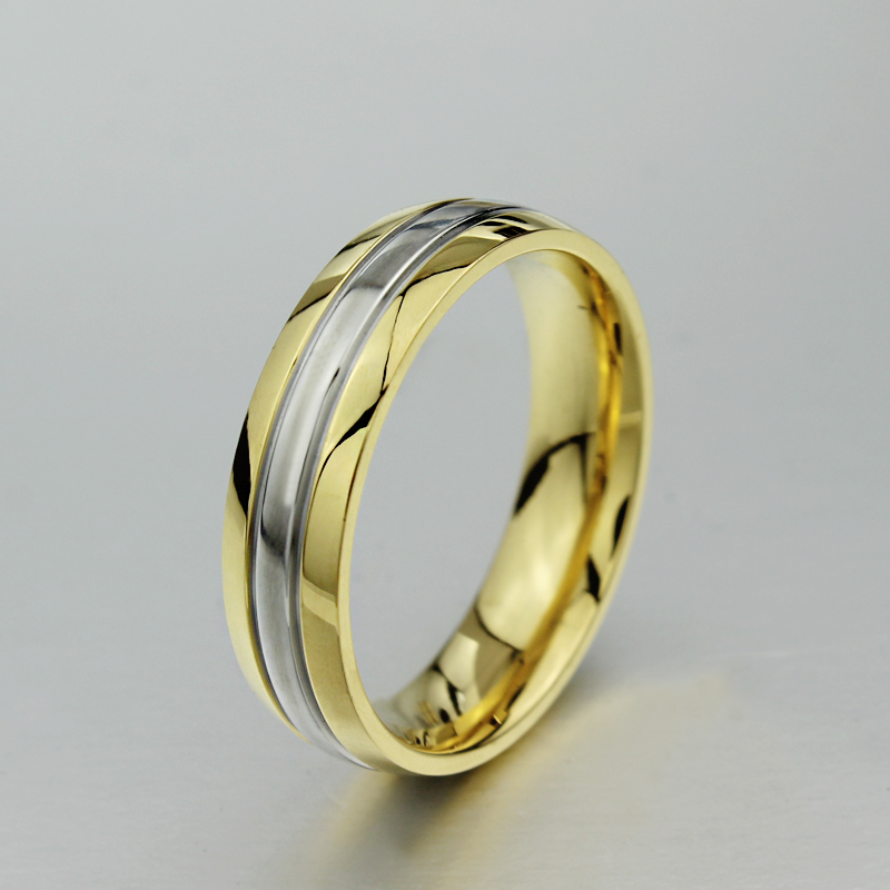 "LOVELINES GOLD" ALLIANCE RING 18K GOLD PLATED WITH OR WITHOUT 4 CUBIC ZIRCONIA STONES - 4