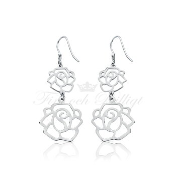 Eternal Flowers - 925s Silver Drop Örhängen med blommor