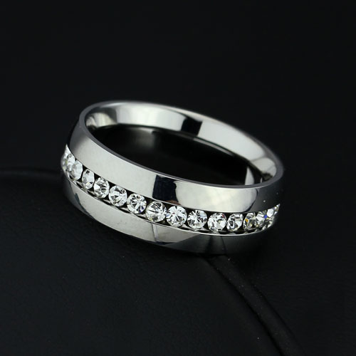 Shiny Eternity - Beautiful Eternity Ring with 0.75CT Brilliant Cut Cubic Zirconia Stones in 316L Surgical Steel 6mm 7mm - 6