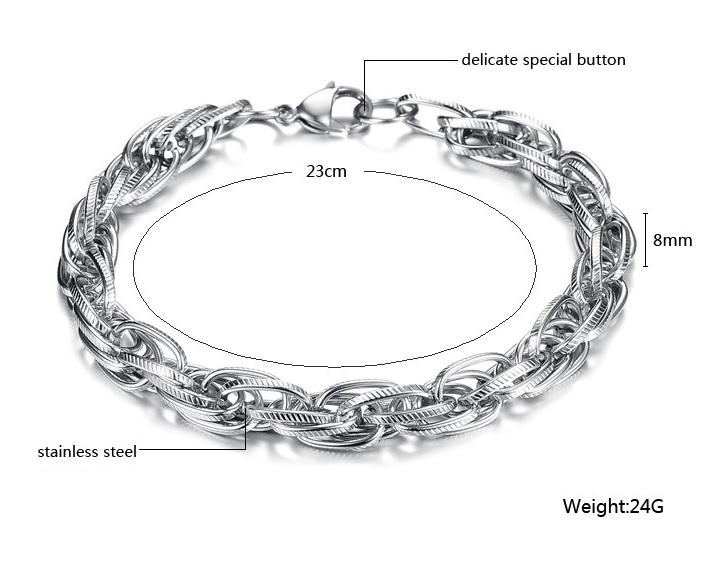Armbånd Cutting Edge - Design Panser 8mm*230mm 316L - 2
