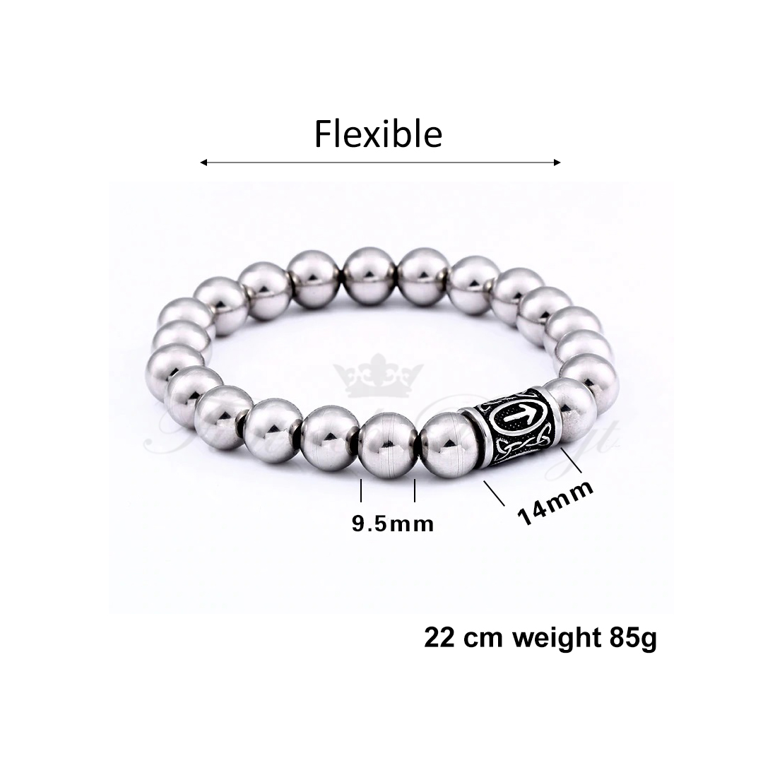 Bracelet Rollo Rune Beads - Viking Bracelet with Runes 9.5mm*220mm - 4