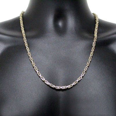 Kejsar Two Tone - 18k Guldpläterad Kejsarhalsband 316L Rostfritt Stål 50g 5mm*600mm - 5
