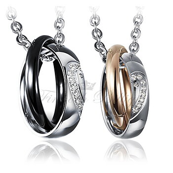 Sparkling Love - Par Halsband med Cubic Zirconia (st)