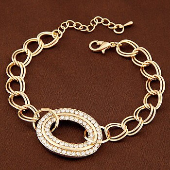 Armband - Crystal Swirl - Fashion Armband Kristallringar Guldfärg