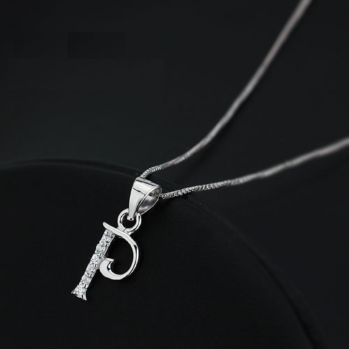 P Silver - Handgjord Silver Halsband med Cubic Zirconia Stenar - 2