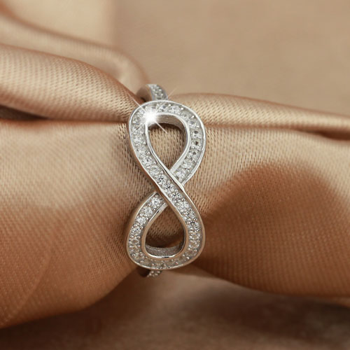Silverring Infinity Star - 925s Evighets Design AAA CZ Diamanter - 3
