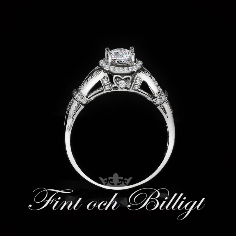 Royal Heart - 925s Silverring med Oval Cut AAA Cubic Zirconia Sten - 5