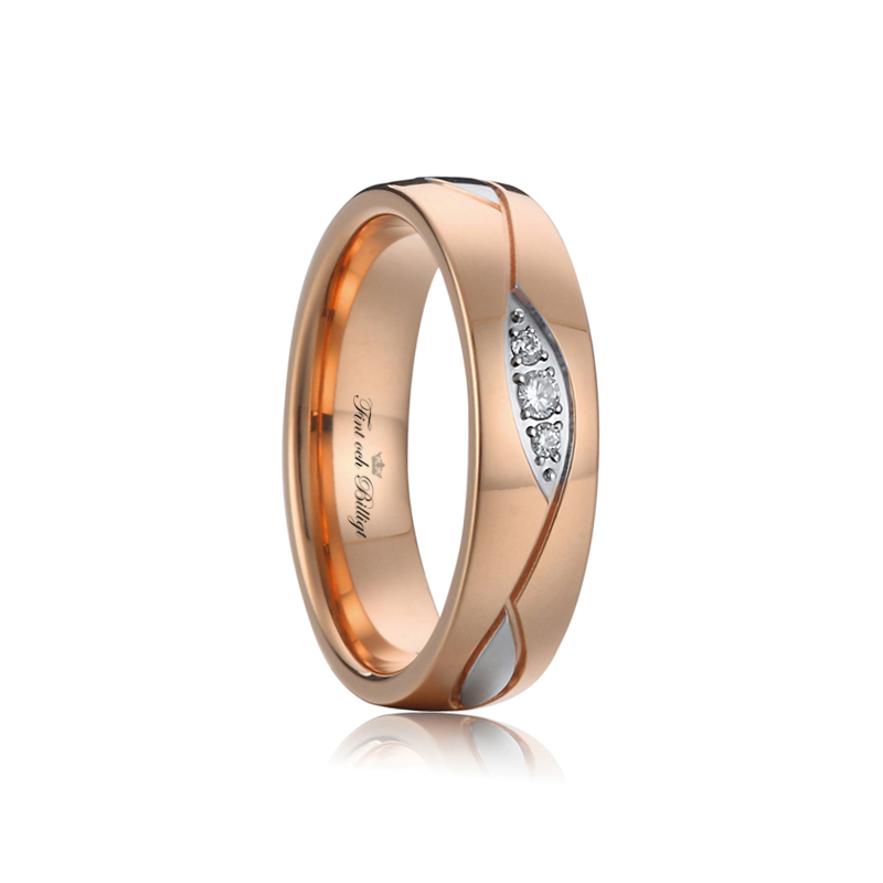Rosé Wave - 18K Rose Gold Plated Ring  With or Without CZ Diamonds - 4