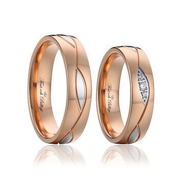 Rosé Wave - 18K Roseguldpläterad Ring Med eller Utan CZ Diamanter