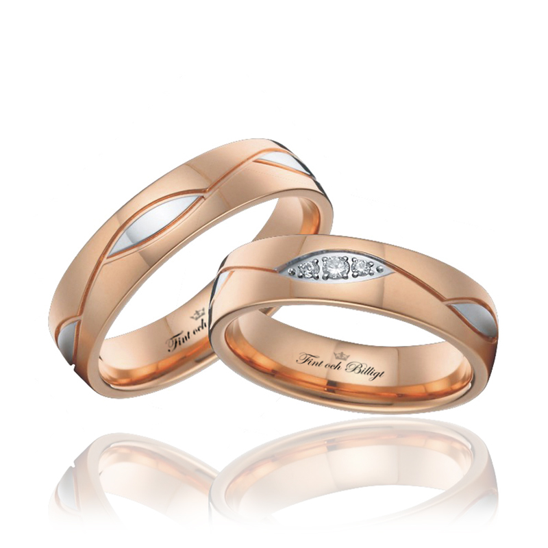 Rosé Wave - 18K Rose Gold Plated Ring  With or Without CZ Diamonds - 2