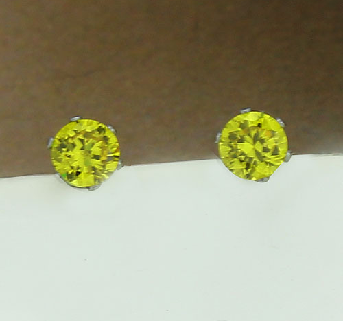 10mm 316L Rostfritt Stål Cubic Zirconia Örhängen  - 2