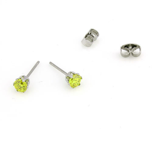 10mm 316L Rostfritt Stål Cubic Zirconia Örhängen  - 3