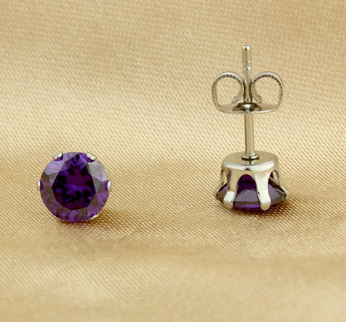 10mm 316L Rostfritt Stål Örhängen med Cubic Zirconia  - 2