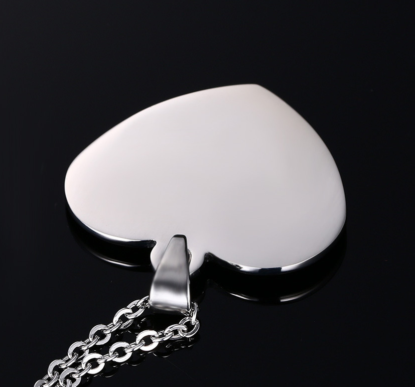 Heart Tag – Heart-Shaped ID Tag Necklace in Silver, Gold & Black - 12
