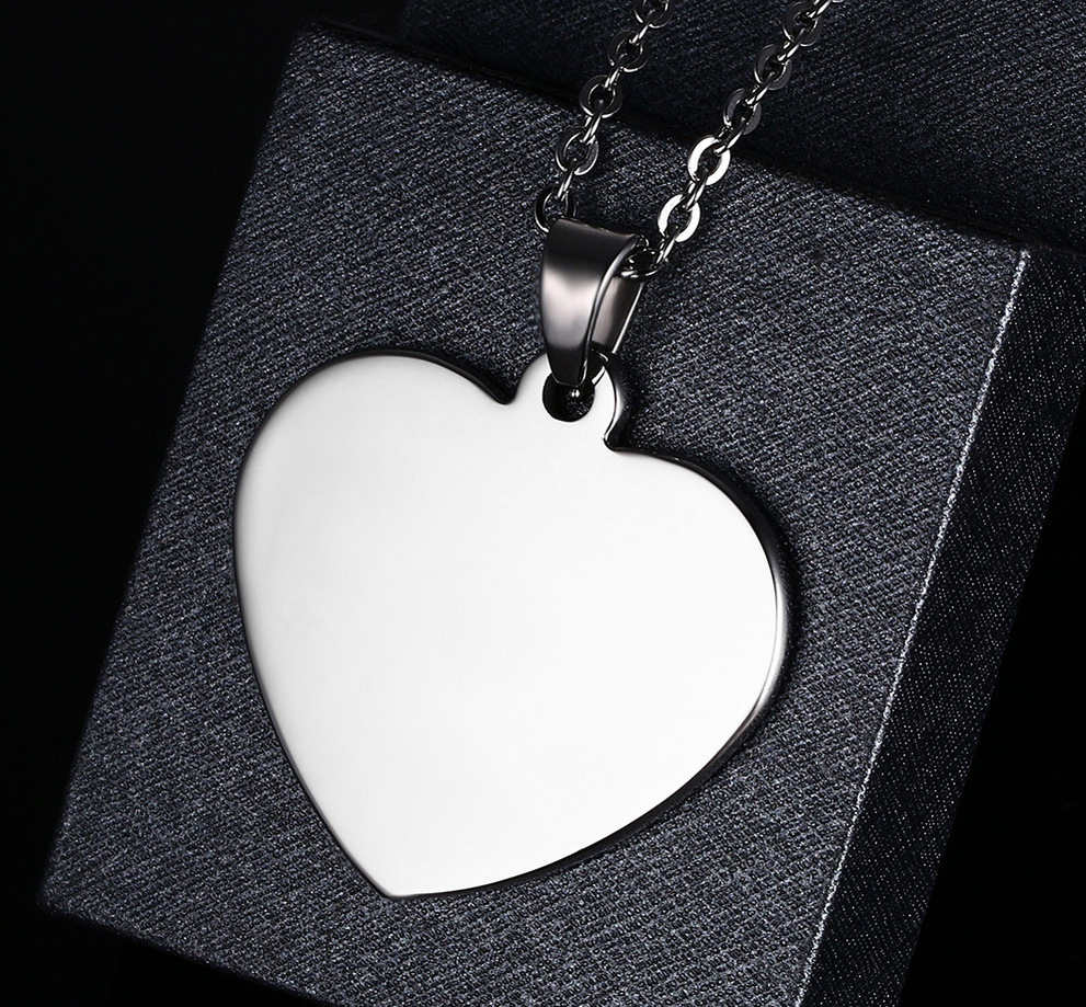 Heart Tag – Heart-Shaped ID Tag Necklace in Silver, Gold & Black - 10