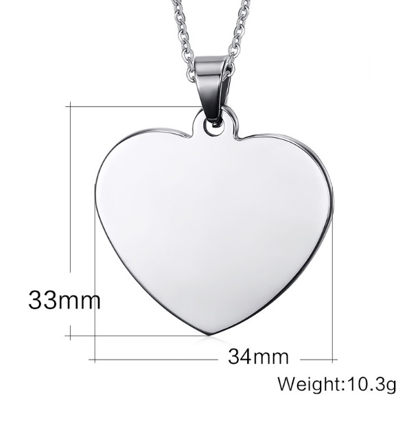 Heart Tag – Heart-Shaped ID Tag Necklace in Silver, Gold & Black - 13