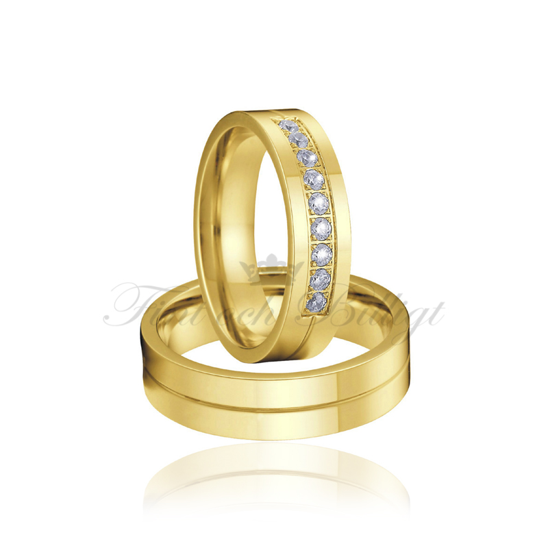 FB316 Gold - 18K Gold Plated 9pcs. cz Diamonds 6mm - 4