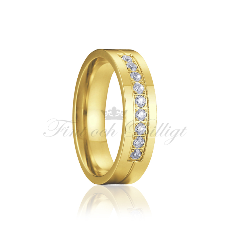 FB316 Gold - 18K Gold Plated 9pcs. cz Diamonds 6mm - 3