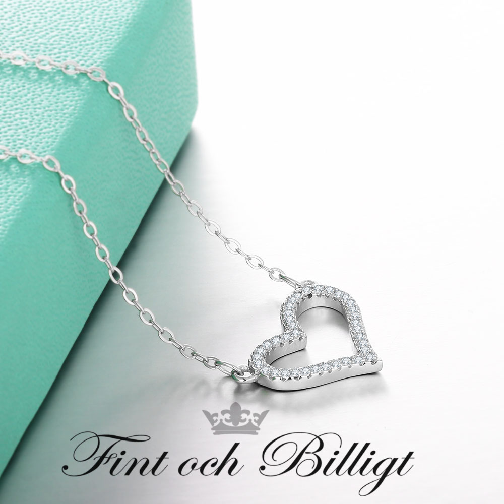 Heart - 925s Silverhalsband med Cubic Zirconia - 2