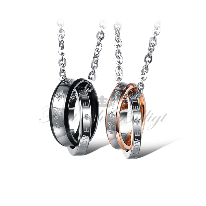 Eternal Love * Forever Love - Par Halsband med Cubic Zirconia (st) - 4