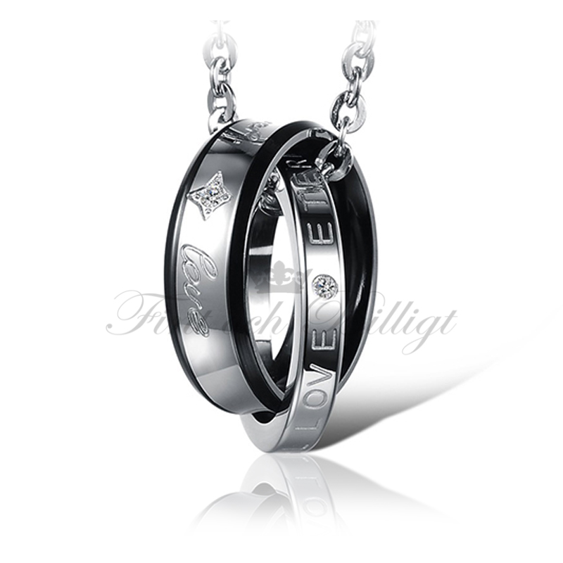 Eternal Love * Forever Love - Par Halsband med Cubic Zirconia (st) - 2