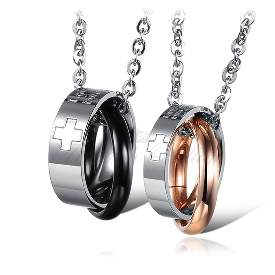 Couple Necklace Love Which Connect Two Persons - Cross (pc) - 4