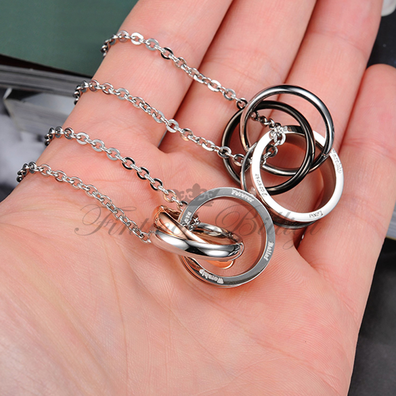 The only eternal love - Couple Necklace with Cubic Zirconia (pc) - 7